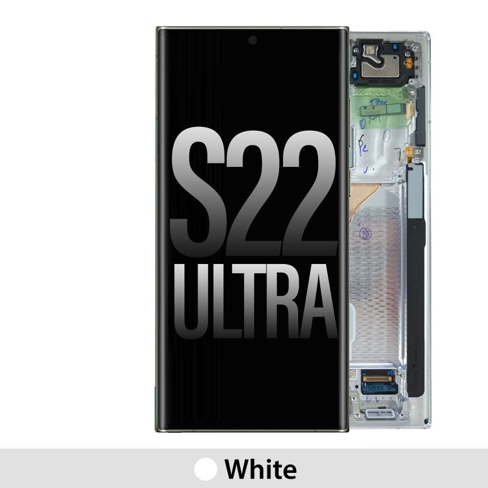 Yellow-Samsung Galaxy S22 Ultra 5G S908B OLED Screen Replacement-White Yellow-Samsung Galaxy S22 Ultra 5G S908B OLED Screen Replacement-White
